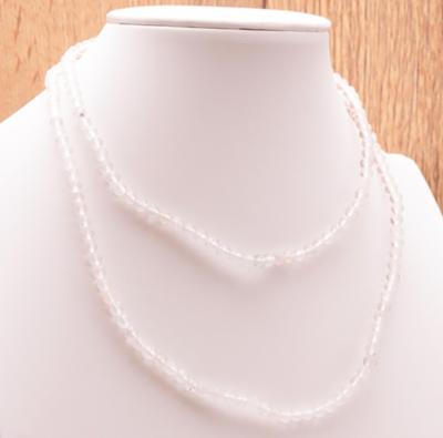 Collier Scintillant pierres facetées Cristal de Roche (4mm)