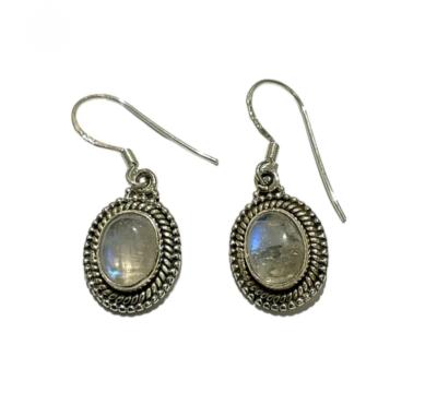 Boucles d'oreilles Pendantes Pierre de Lune 