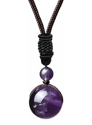 Collier Cordon Boule Améthyste 