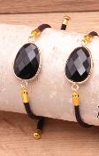 Bracelet  Pierre Naturelle Obsidienne noire 