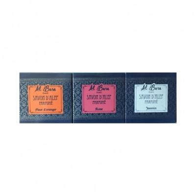 Coffret cadeau 3 gros savons d'Alep parfumés (100g)