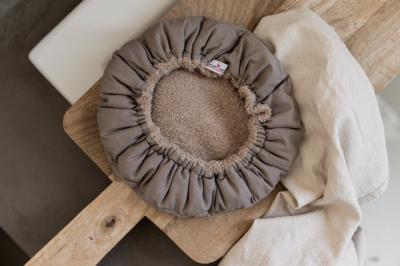 Bonnet chauffant aux graines de Lin  taupe