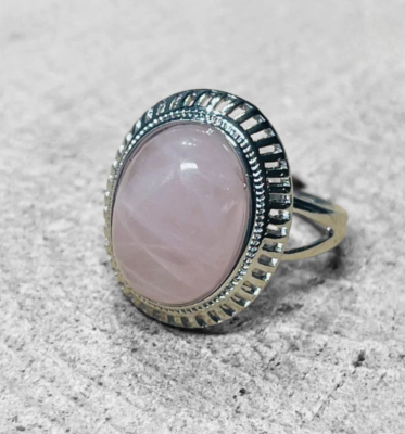 Bague en Quartz Rose (taille 58)