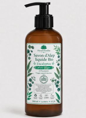 Savon d'Alep liquide  Bio  Eucalyptus (500 ml)
